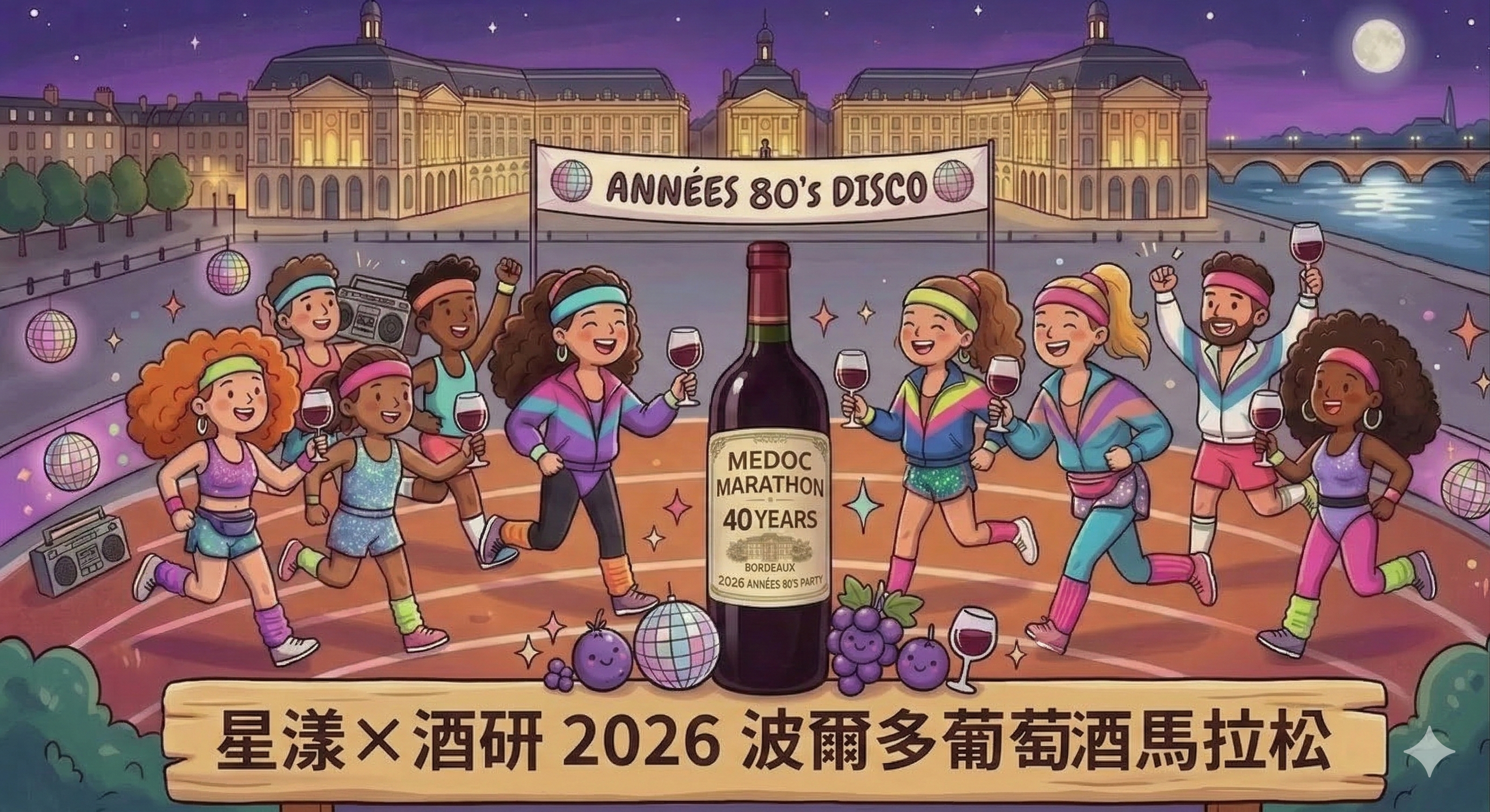 酒研×星漾 2026 波爾多葡萄酒酒馬拉松  40周年：80's 復古派對純7日之旅（當地集合）