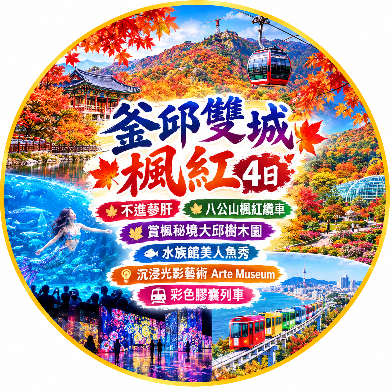 釜邱雙城楓紅四日