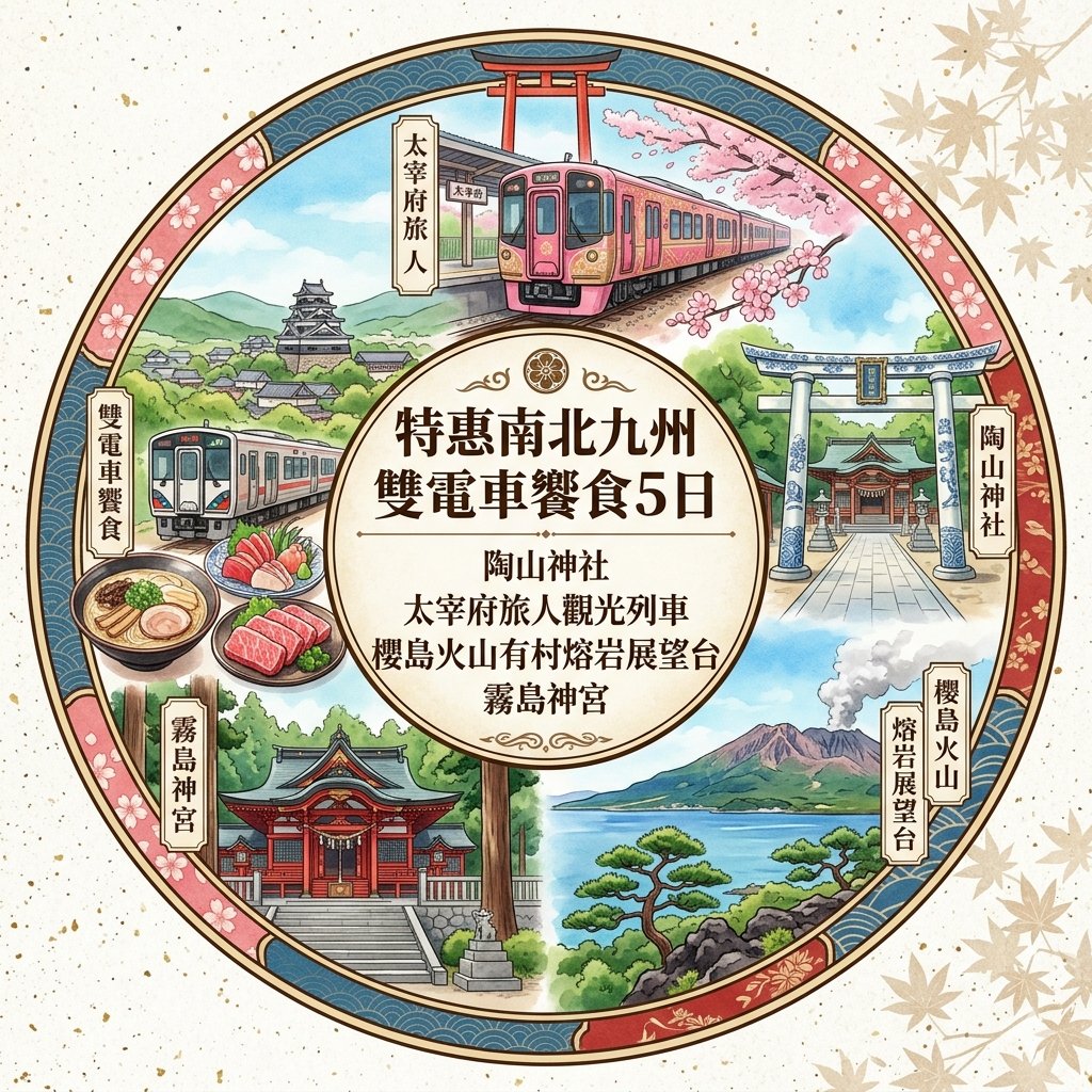 特惠南北九州雙電車饗食５日 饗宴(佐進宮出)
