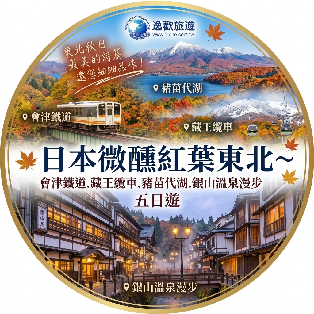 日本微醺紅葉東北~會津鐵道.藏王纜車.豬苗代湖.銀山溫泉漫步五日遊