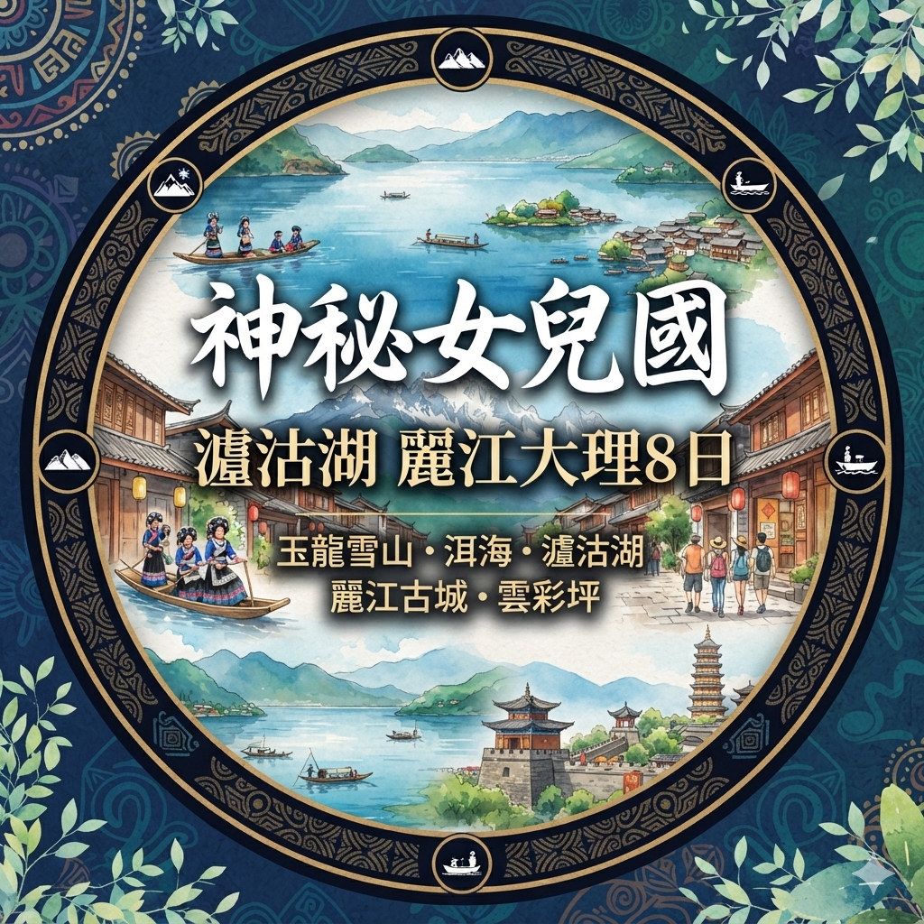 神秘女兒國瀘沽湖麗江大理8日