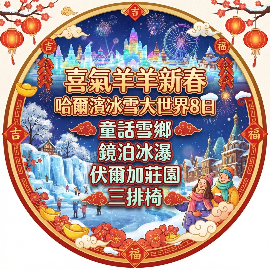 喜氣羊羊新春哈爾濱冰雪大世界8日