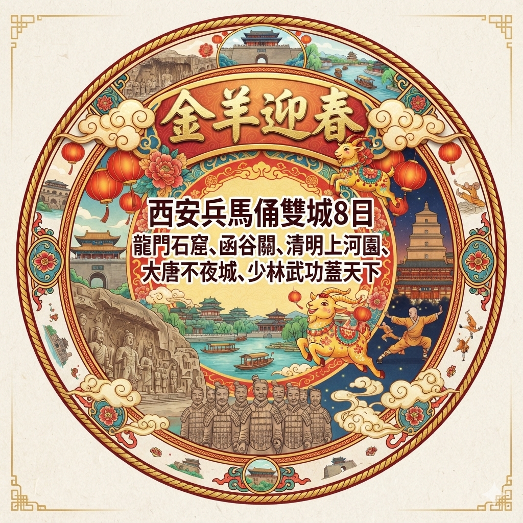金羊迎春西安兵馬俑雙城8日