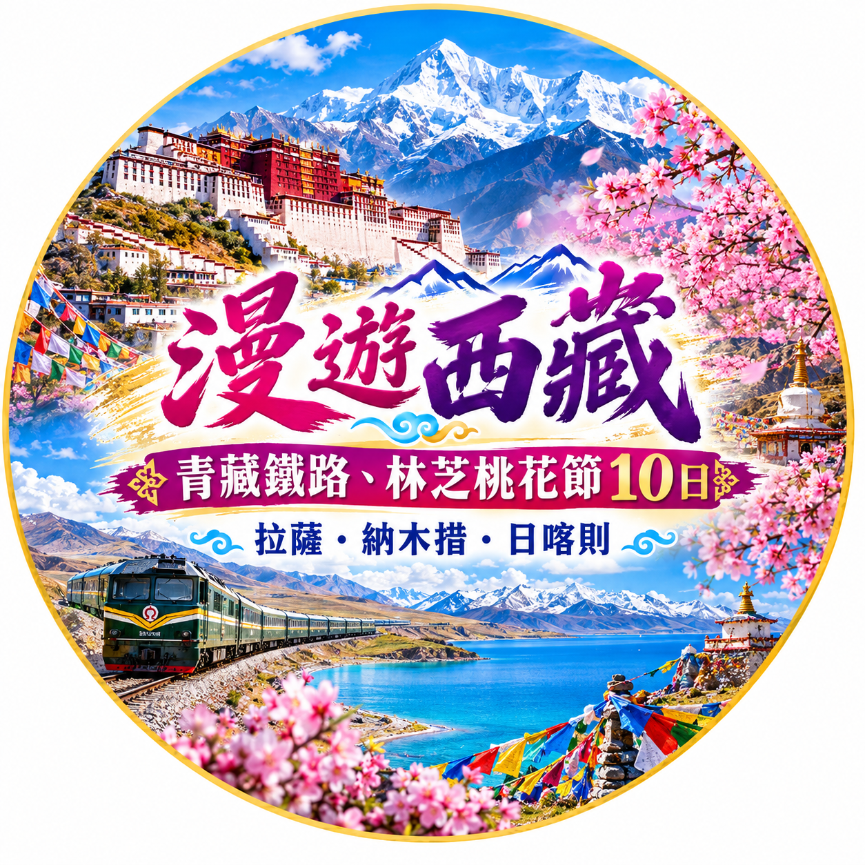 漫遊西藏青藏鐵路林芝桃花節10日