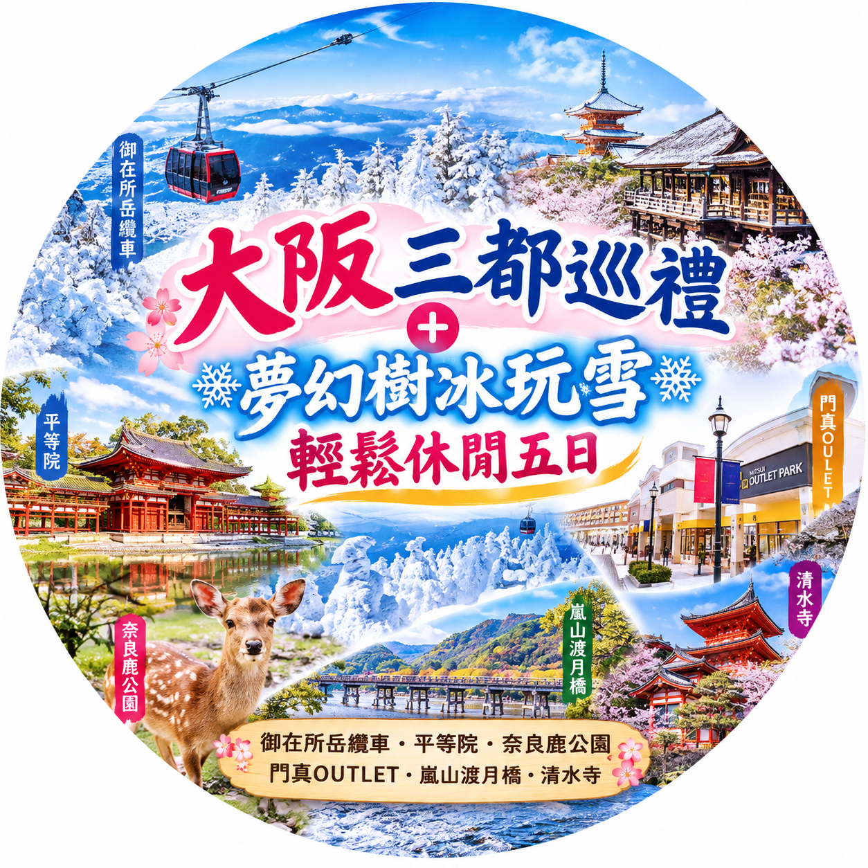 大阪三都巡禮夢幻樹冰玩雪輕鬆休閒5日