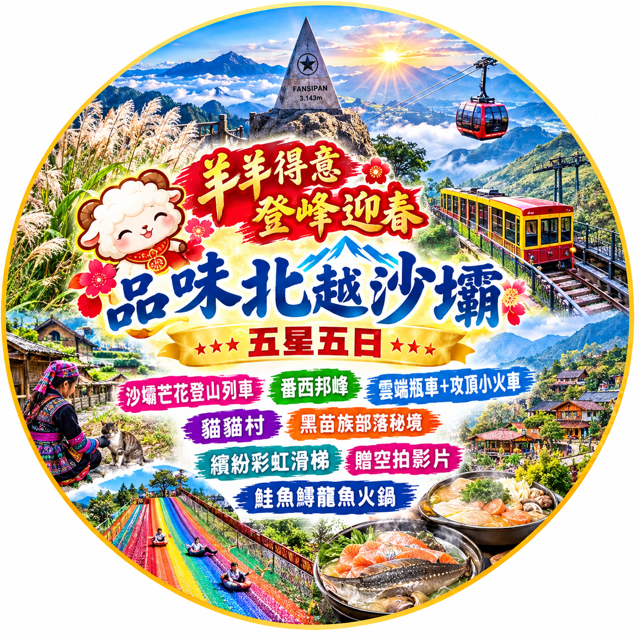 羊眉吐氣・登峰迎春 品味北越沙壩五星五日